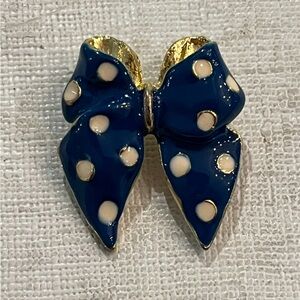 Vintage mini royal Polka Dot Bow Brooch. Adorable!!